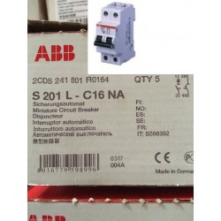 ABB INTERRUTTORE MAGNETOTERMICO S241 16A S201L-C16NA 4500K  NUOVO