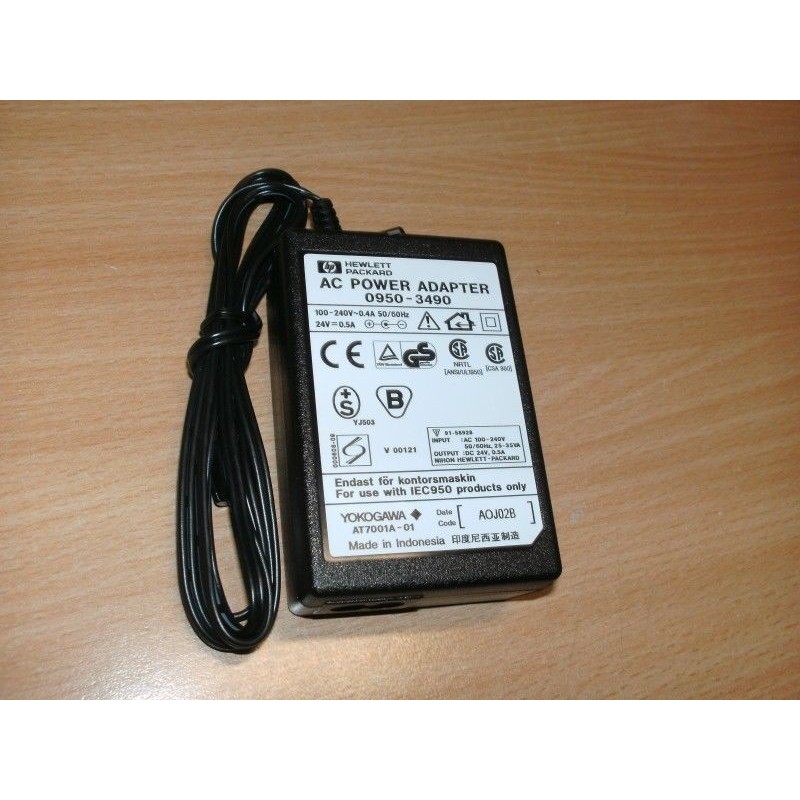 AC POWER ADAPTER ALIMENTATORE HEWLETT PACKARD 0950-3490 24V--0.5A NUOVO lrx