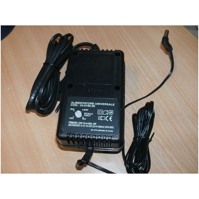 ALIMENTATORE AC/DC  ADAPTER PER MODEM GBC 34.0160.00 USCITA 9-12-15-24 NUOVO lrx