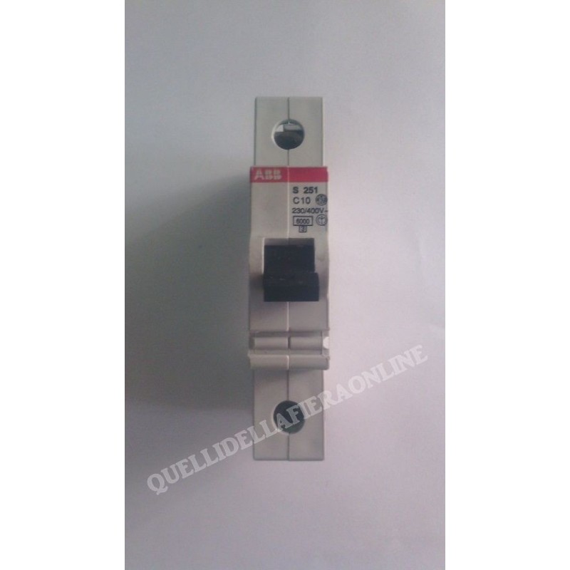 INTERRUTTORE AUTOMATICO ABB S251 C10 230V unipolare 6000