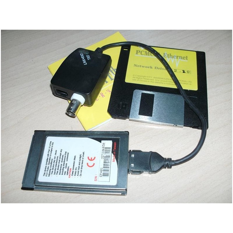 SCHEDA PCMCIA ETHERNET EP-401 CON MEDIA COUPLER E DRIVER USATO  lrx