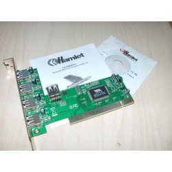 SCHEDA PCI CON 5 PORTE USB 2.0 HAMLET HUSB2PCI NUOVO lrx