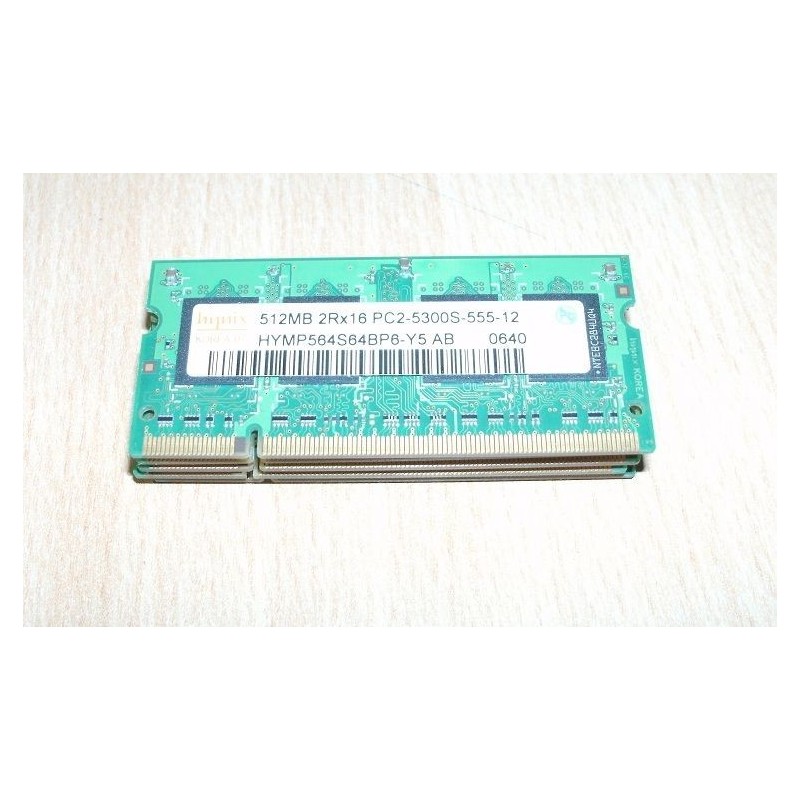 MEMORY RAM PER NOTEBOOK HYNIX HYMP564S64CP6-Y5 AB 512MB 2RX16 PC2-5300 USATO lrx