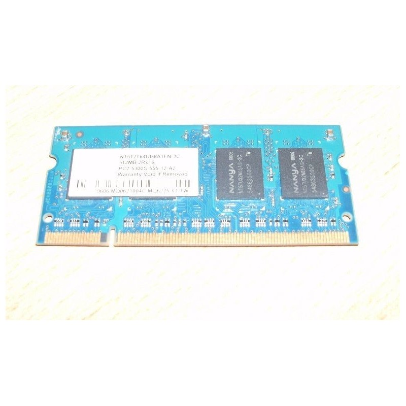 MEMORY RAM PER NOTEBOOK NANJA NT512T64UH8A1FN-3C 512MB 2RX16 PC2-5300 USATO lrx