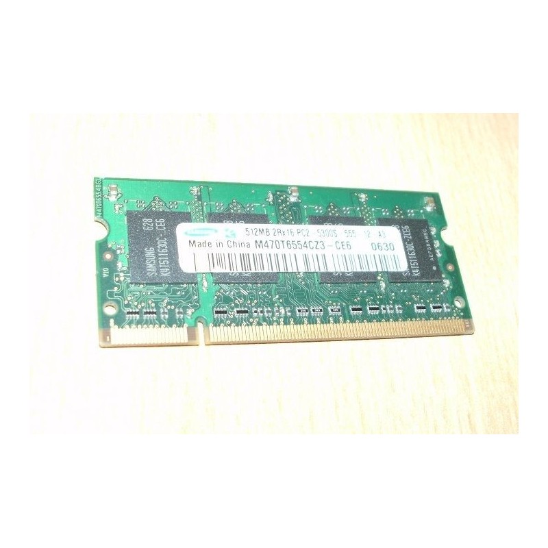 MEMORY RAM PER NOTEBOOK SAMSUNG M470T6554CZ3-CE6 512MB 2RX16 PC2-5300 USATO lrx