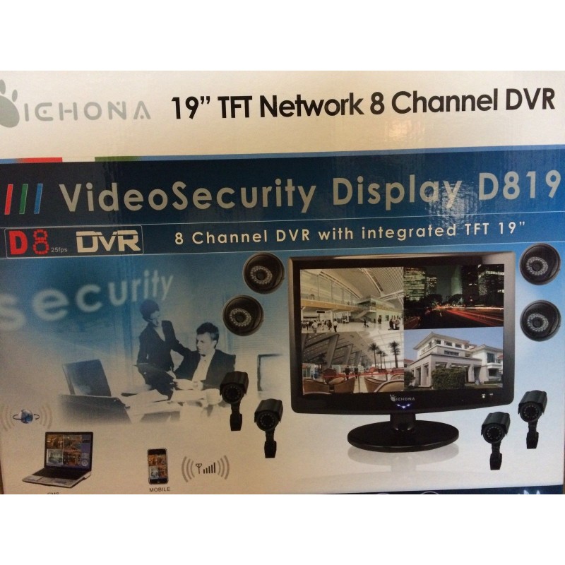 MONITOR 19 POLLICI CON DVR INTEGRATO 8 CANALI 19" TFT NETWORK 8 CHANNEL DVR