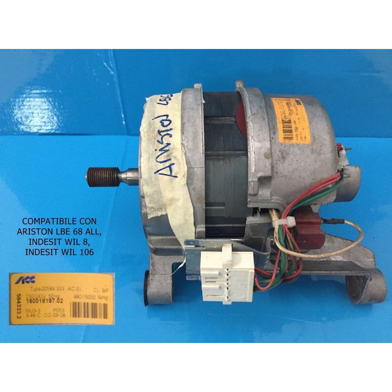 MOTORE COD. 160018197.02 PER LAVATRICE ARISTON LBE 68 ALL - usato agx