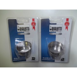 2 PEZZI BIALETTI FILTRO AD IMBUTO ELEGANCE ACCIAIO 4 TAZZE NUOVO VLX